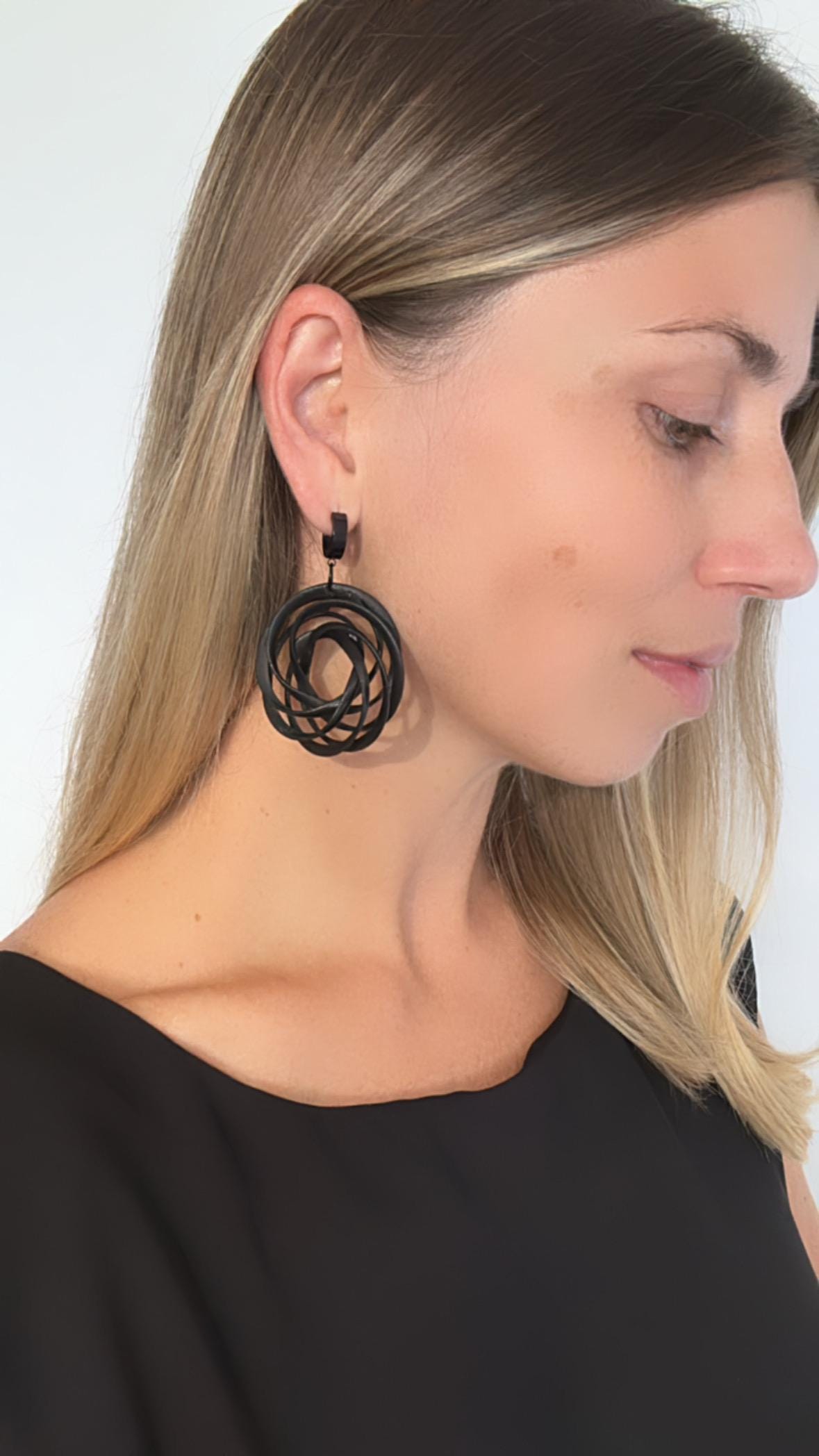 Statement Chunky Earrings| Light Sculptural Jewelry| Unique Mother's day gift