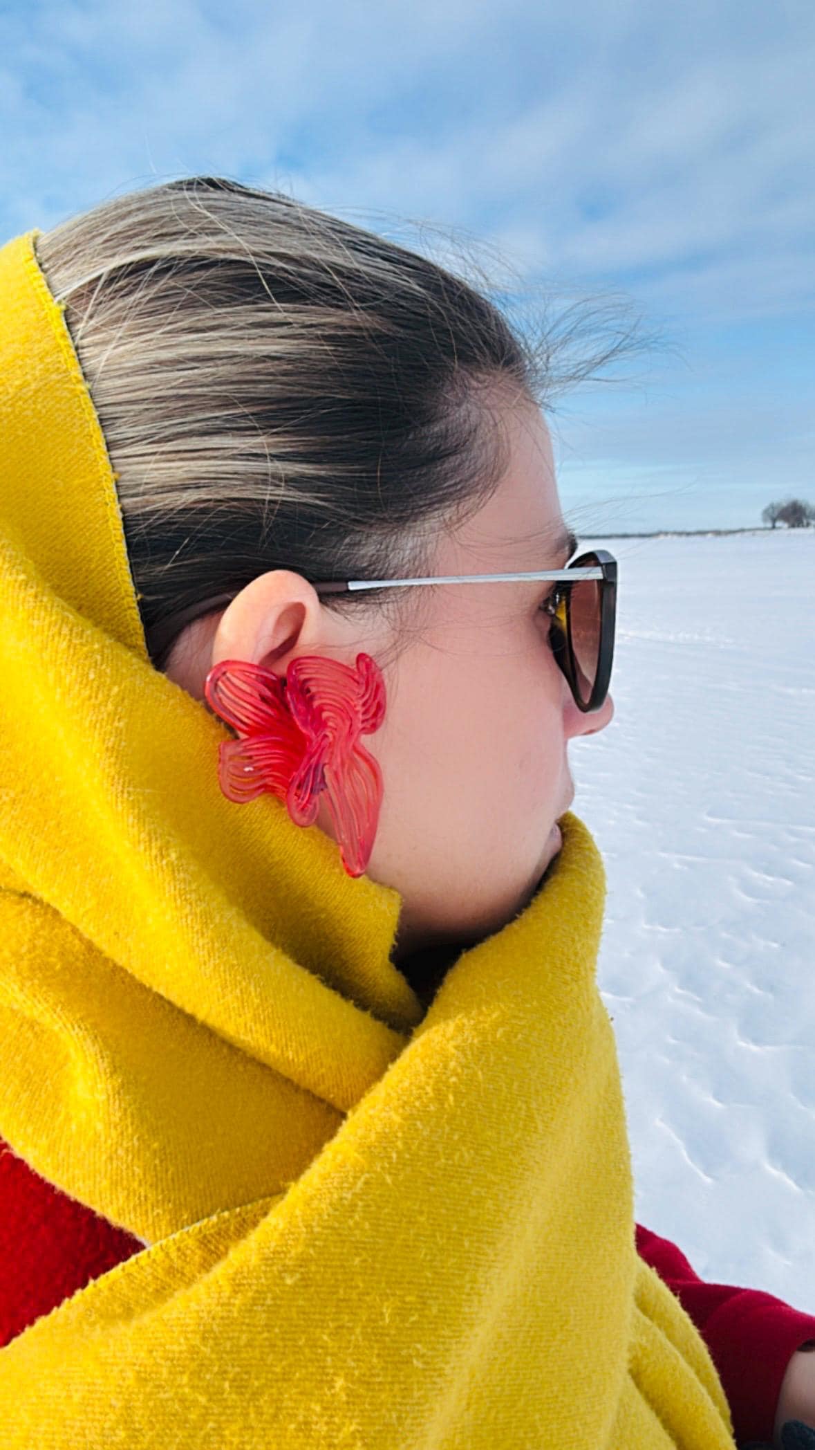 White Statement Earrings | Earrings | Black, Beige, Red | Unique Mother's day gift | Custom size