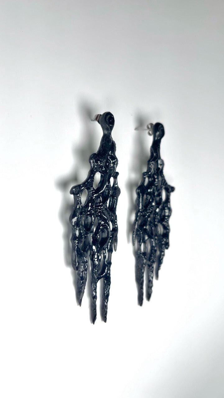 Statement Web Earrings | Gothic accessories for Woman | Unique Mother's day gift