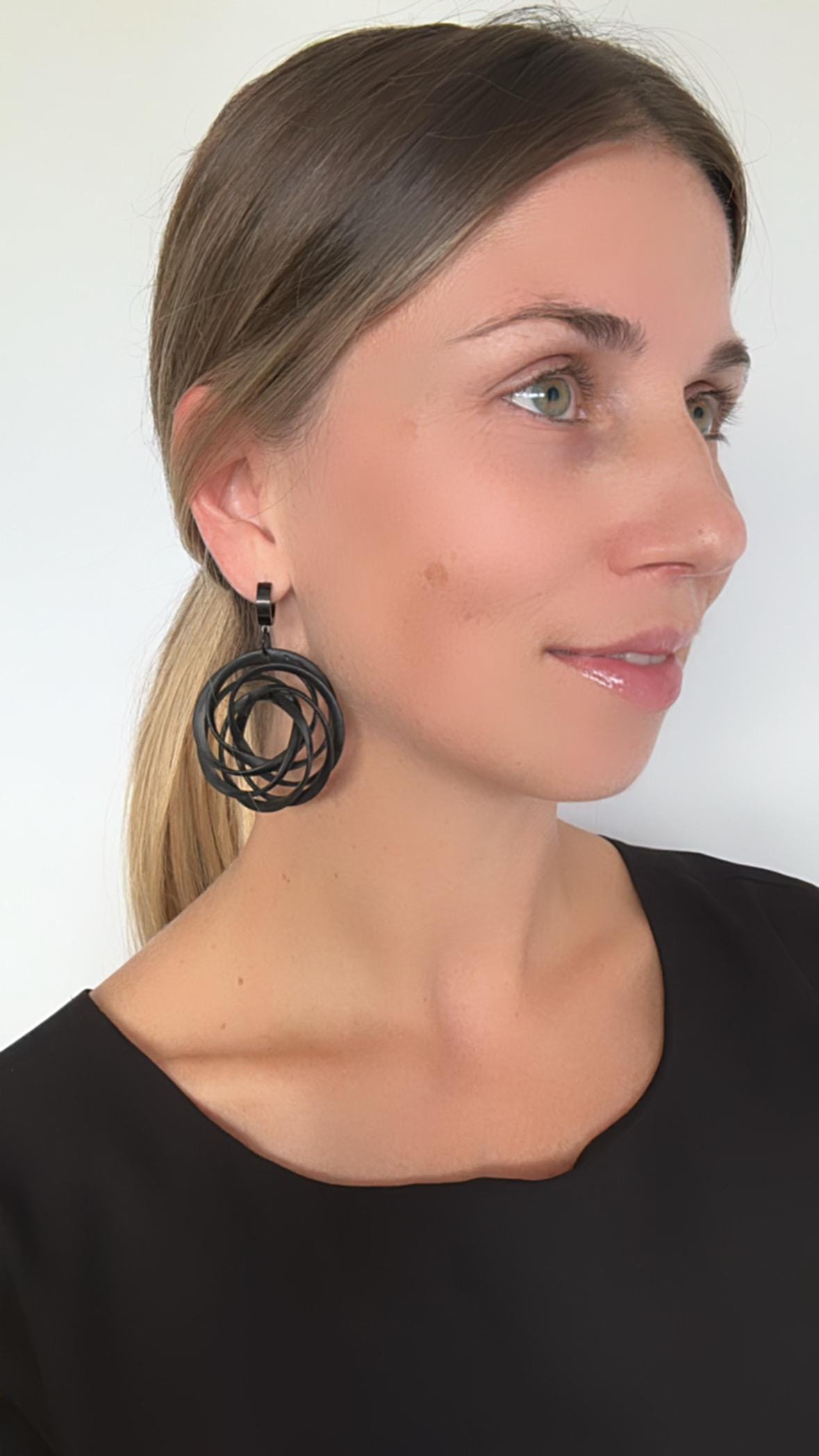 Statement Chunky Earrings| Light Sculptural Jewelry| Unique Mother's day gift