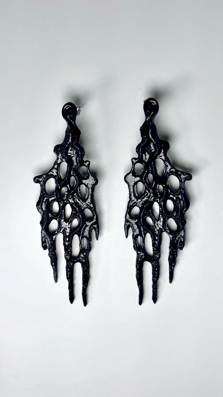 Statement Web Earrings | Gothic accessories for Woman | Unique Mother's day gift