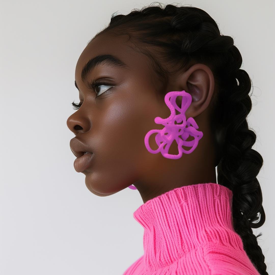 Pink Statement Earrings Celestial Loops – Earrings | Unique Mother's day gift | Handmade in Canada
