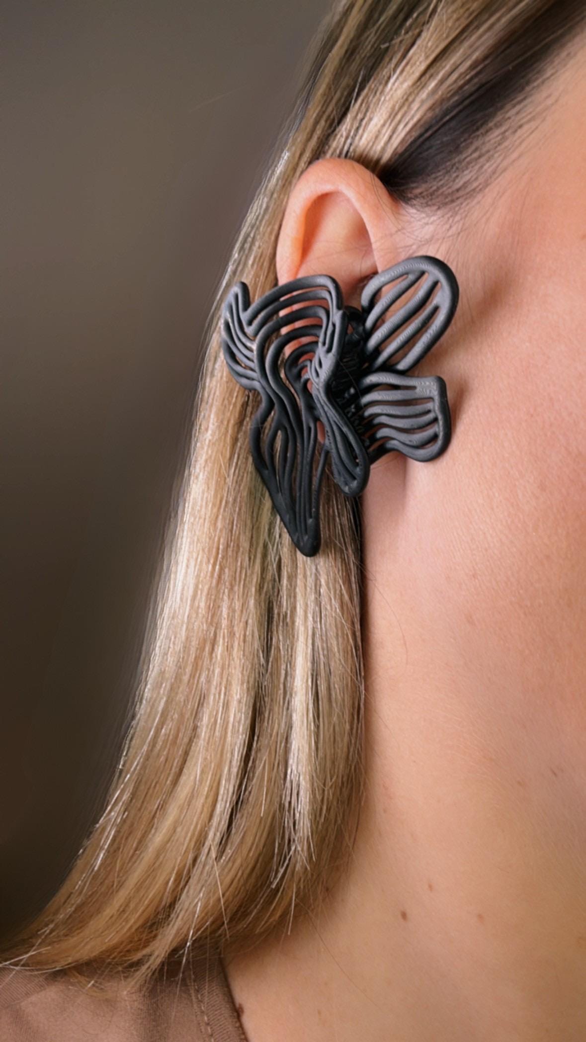 White Statement Earrings | Earrings | Black, Beige, Red | Unique Mother's day gift | Custom size