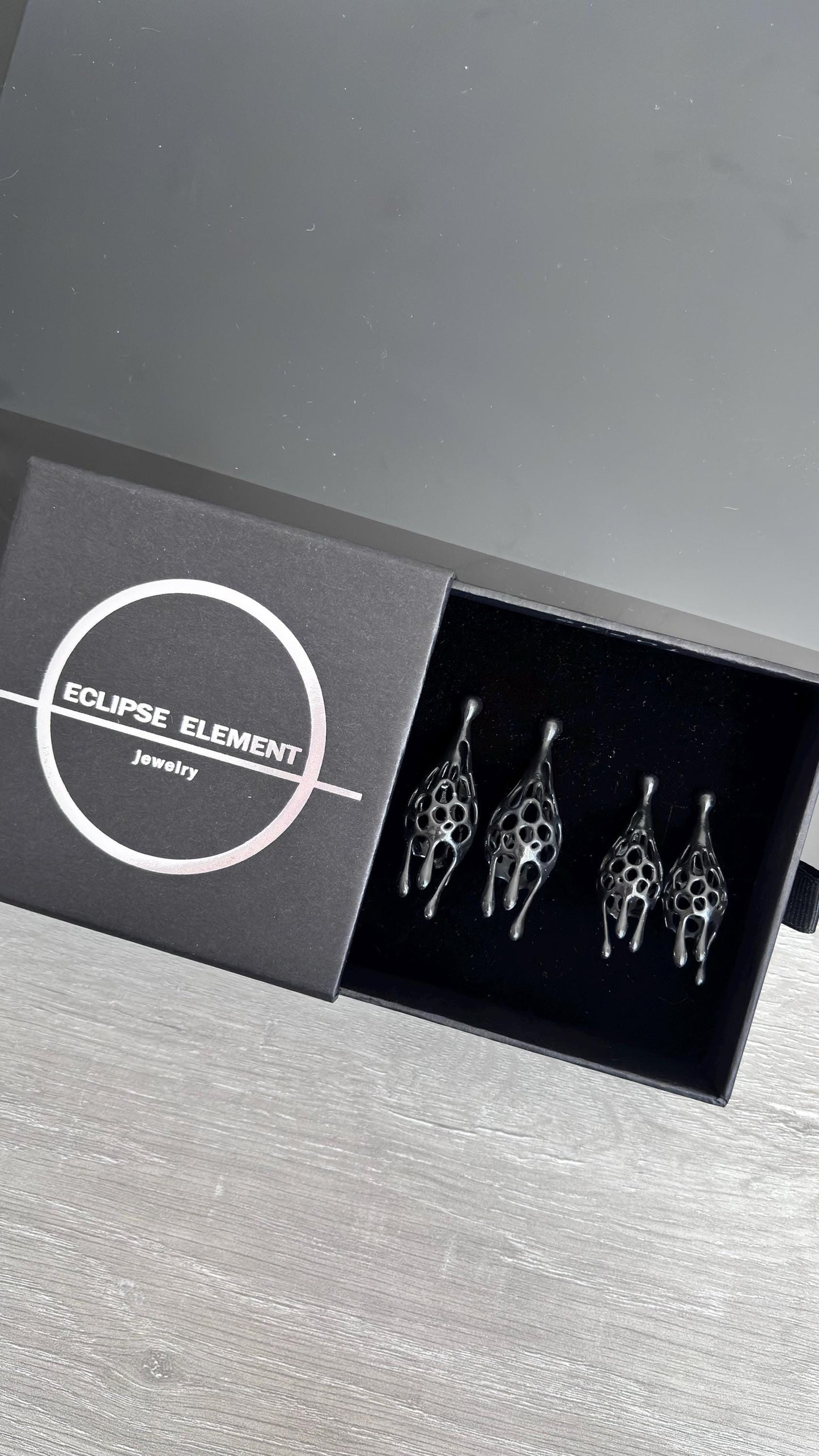 Gothic Black Dangling Earrings – Sculptural, Dangle, Unique Statement | Handmade in Canada | Mother's Day Gift