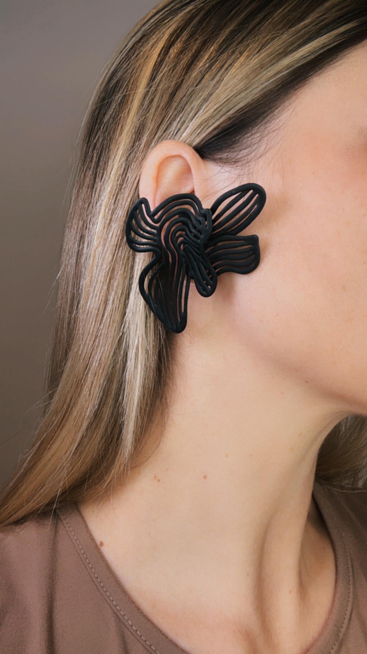 White Statement Earrings | Earrings | Black, Beige, Red | Unique Mother's day gift | Custom size
