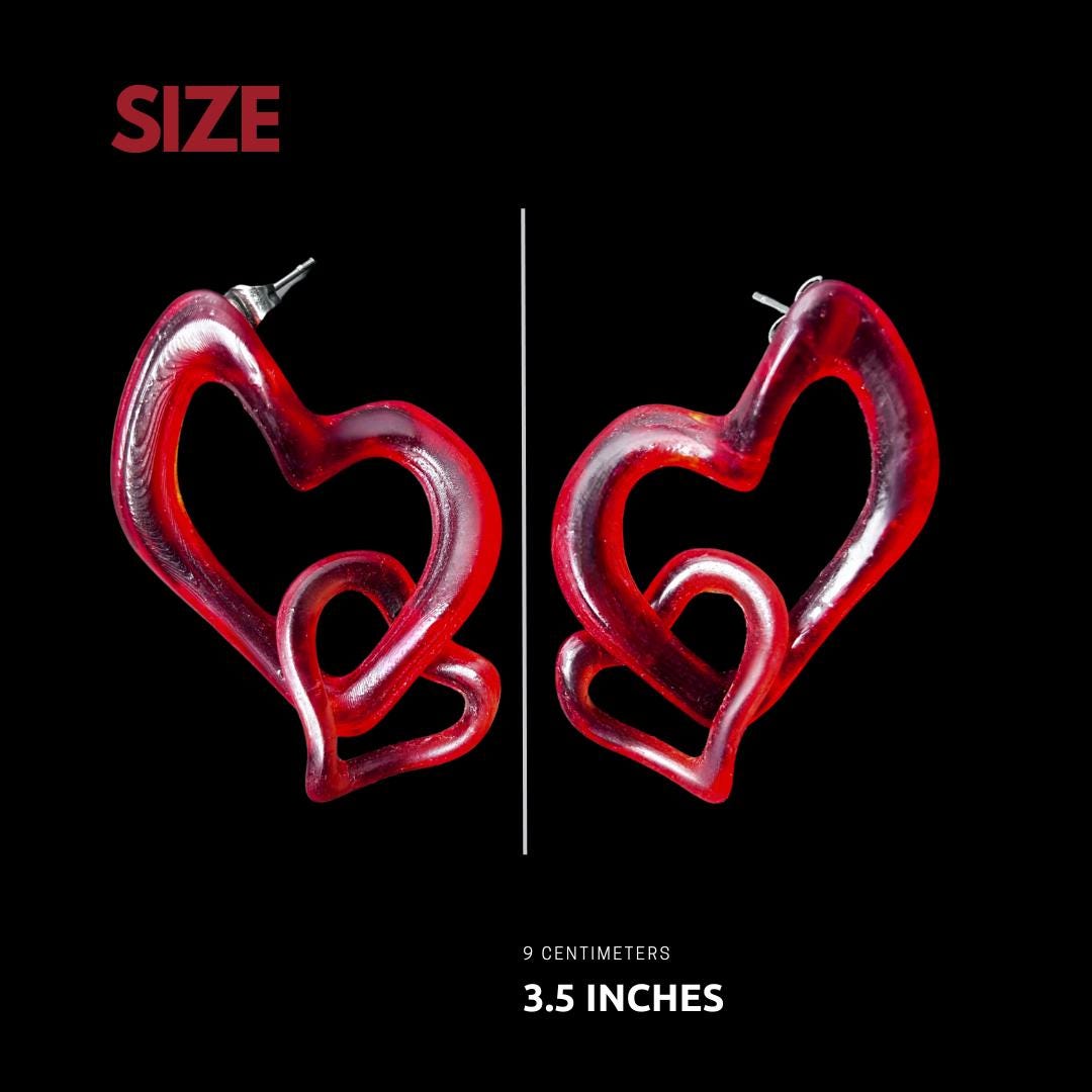 Statement Two Hearts Earrings – Elegant | Made with Lovein Canada | Unique Mother's day gift