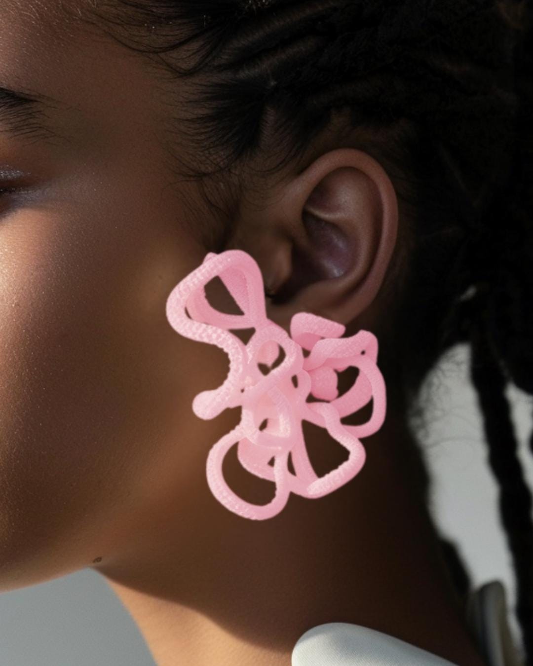 Pink Statement Earrings Celestial Loops – Earrings | Unique Mother's day gift | Handmade in Canada