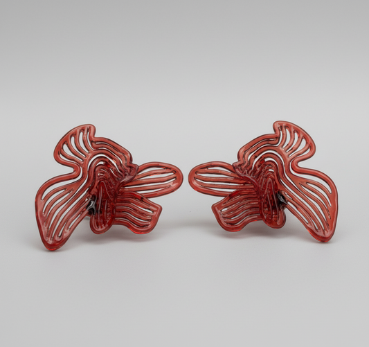 Cherry Red Rhythm Sculptural Earrings