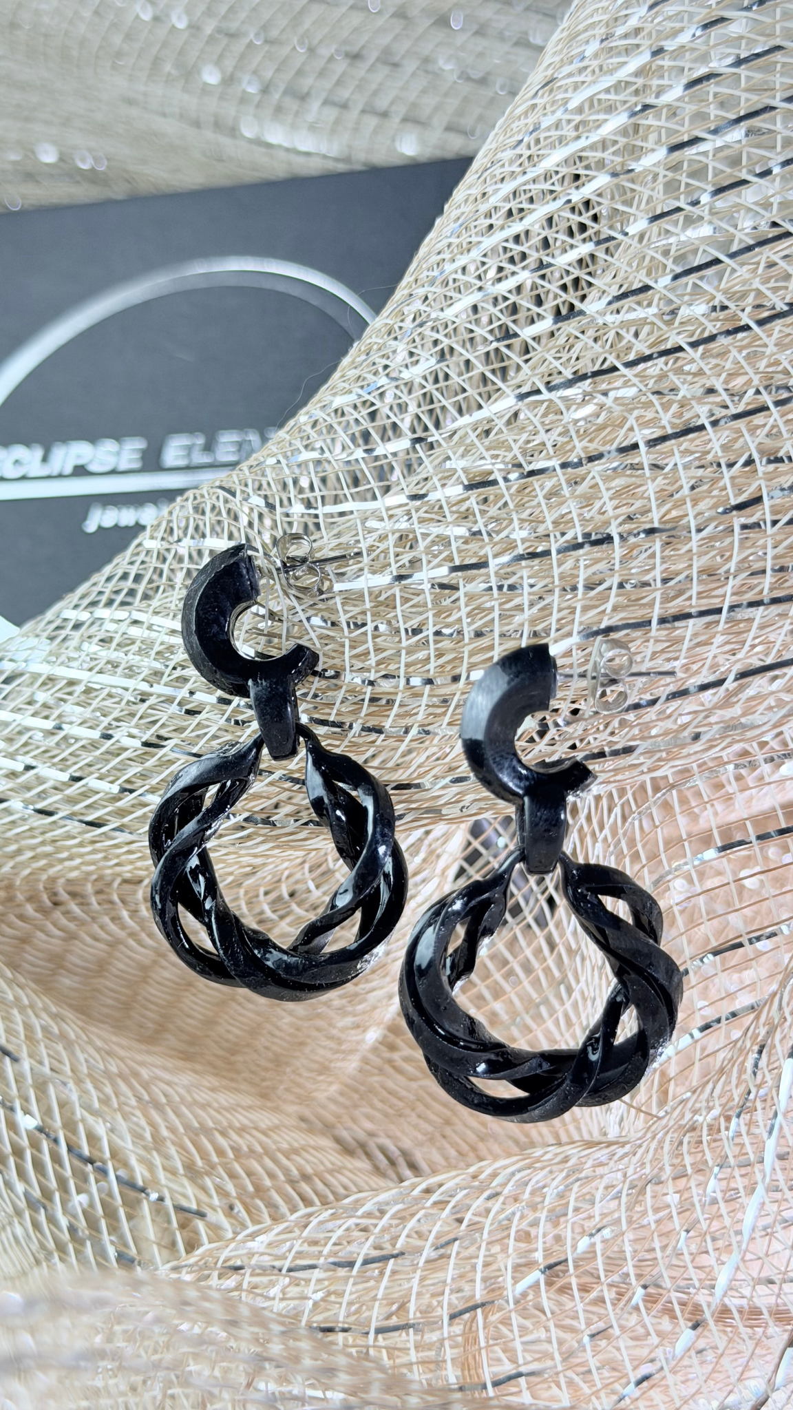 Noir Infinity Hoops