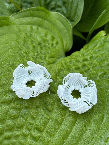 Flower Sculptural Minimalist Earrings