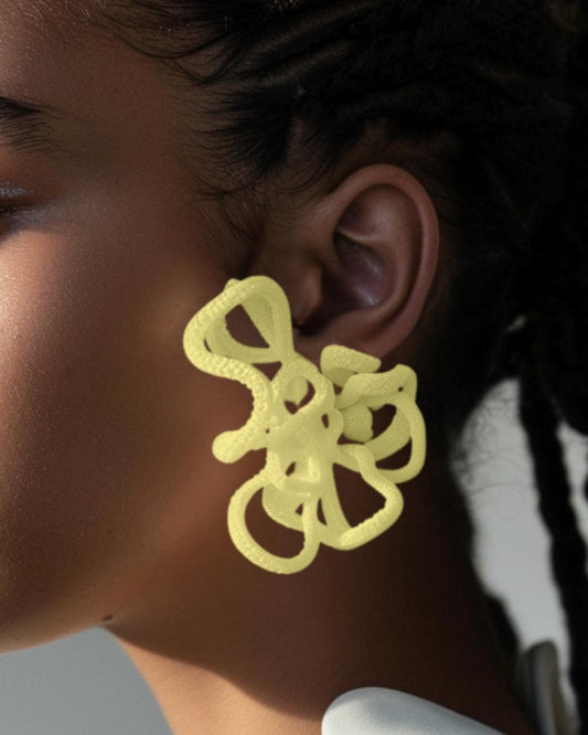 Yellow Statement Earrings Celestial Loops –   Earrings | Unique Mother's day gift | Handmade in Canada