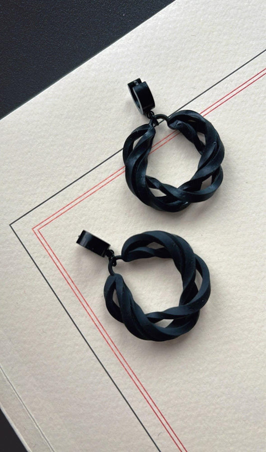 Noir Infinity Hoops