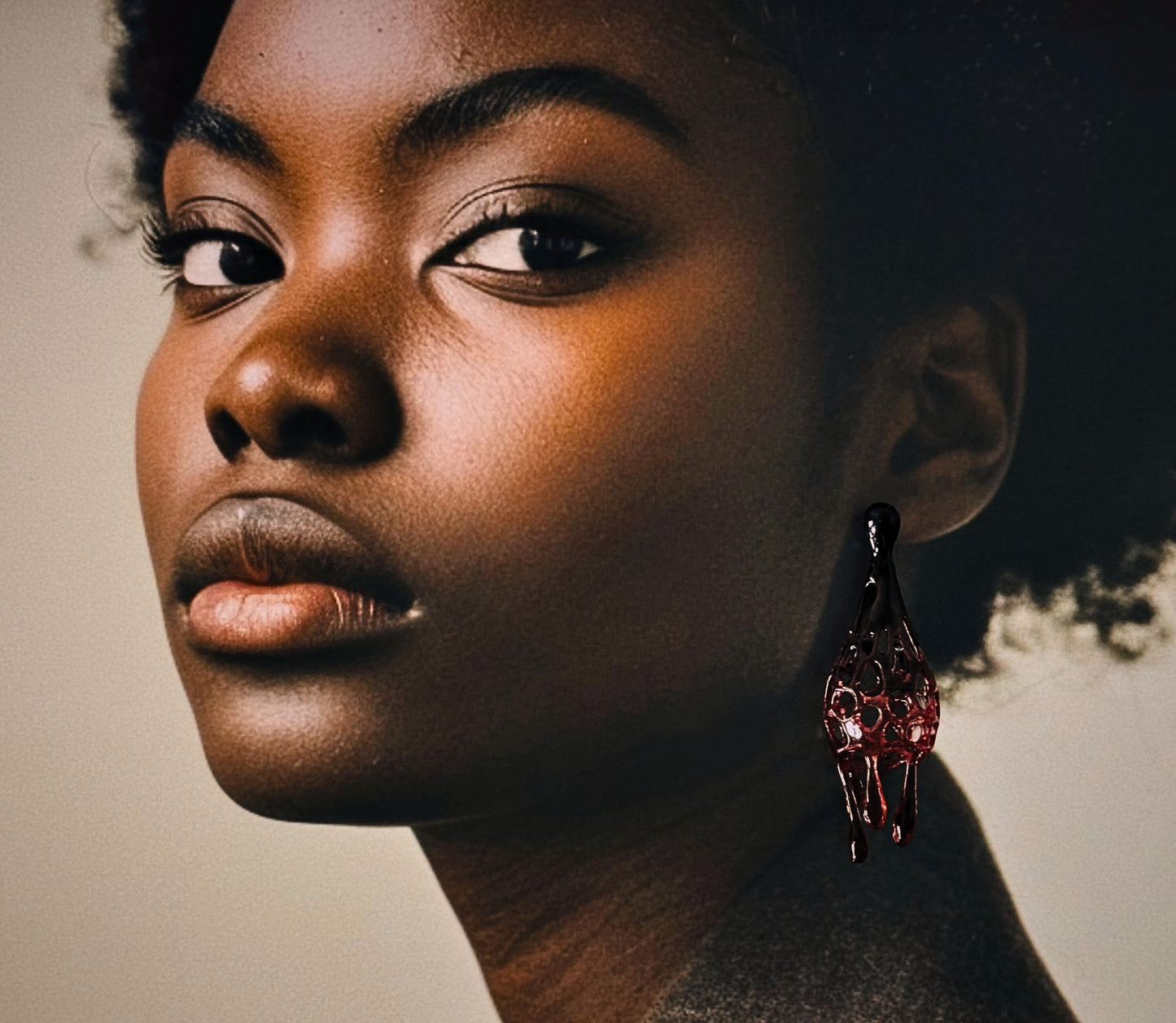 Statement Vimpire Kiss Drop Earrings, Unique Mother's day gift | Funky Sculptural Earrings