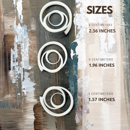 Image comparing three sizes of Swirl Hoops with measurements (2.36", 1.96", 1.57")