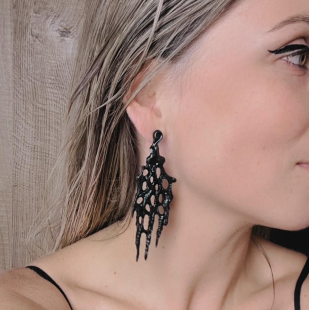 Gothic Statement  Web Earrings