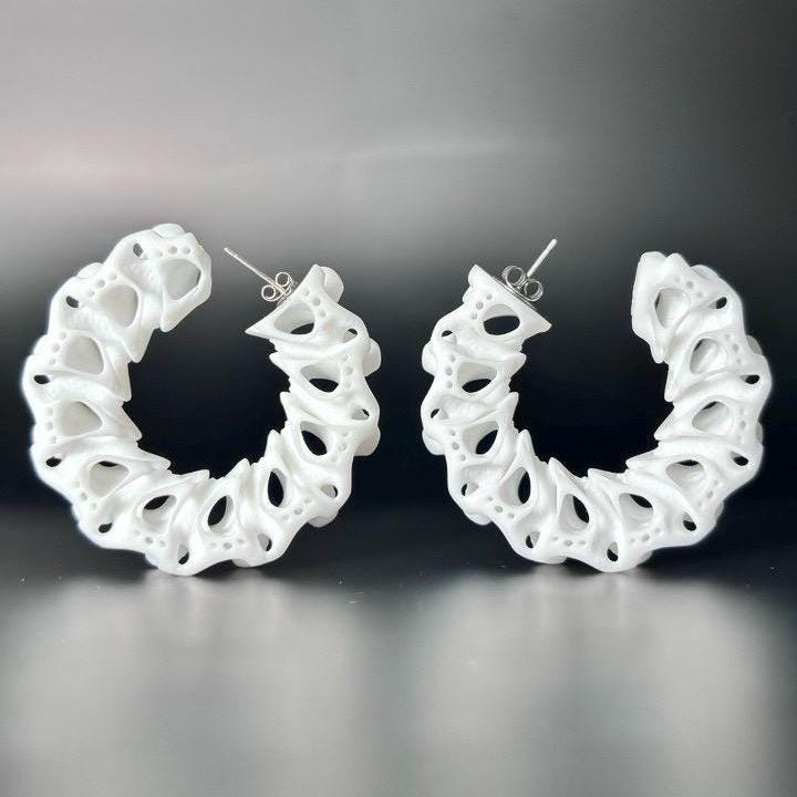 Coral Sculptural Hoop Earrings