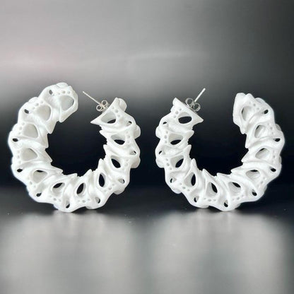 Coral Sculptural Hoop Earrings