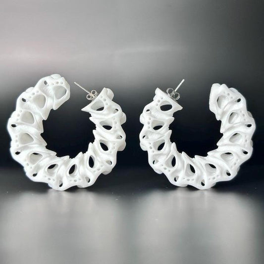 Coral Sculptural Hoop Earrings