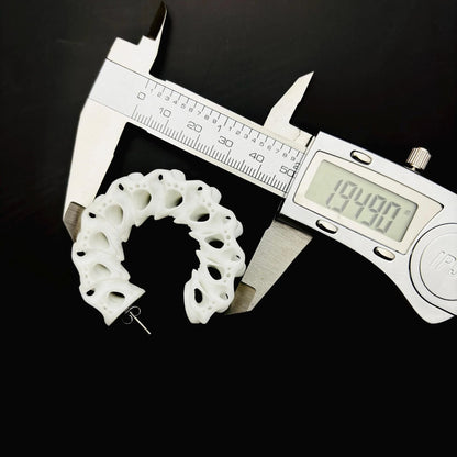 Graphic showing measurements for the sculptural resin hoops