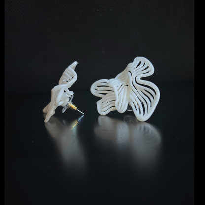 Rear view of hypoallergenic stainless steel post and butterfly closure on earrings